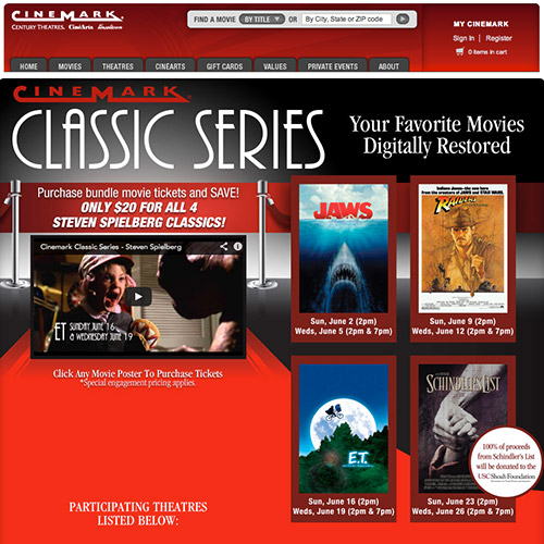 Cinemark’s 4 Spielberg classics for $20.